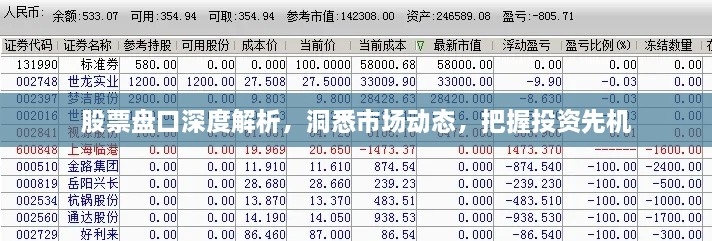 股票盘口深度解析，洞悉市场动态，把握投资先机