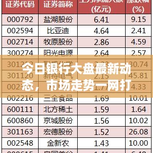 今日银行大盘最新动态，市场走势一网打尽