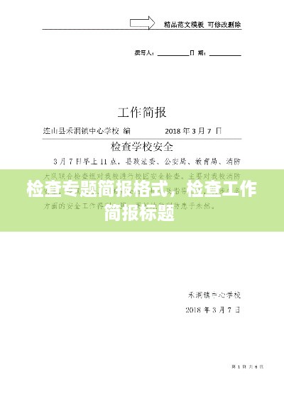 检查专题简报格式，检查工作简报标题 