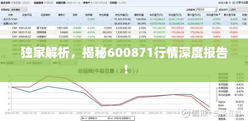 独家解析，揭秘600871行情深度报告！