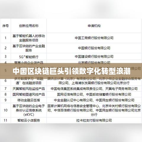 中国区块链巨头引领数字化转型浪潮