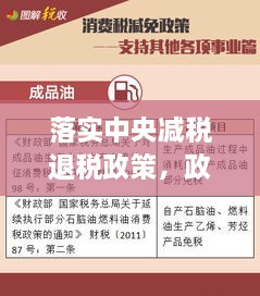 落实中央减税退税政策，政策退税 减免退税 