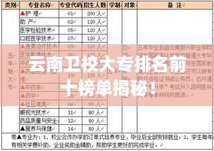 云南卫校大专排名前十榜单揭秘！