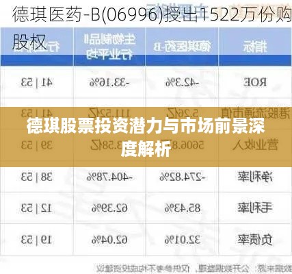 德琪股票投资潜力与市场前景深度解析