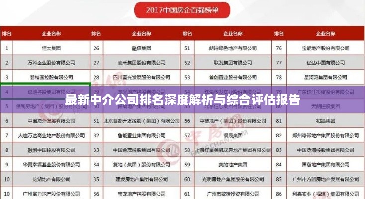 最新中介公司排名深度解析与综合评估报告