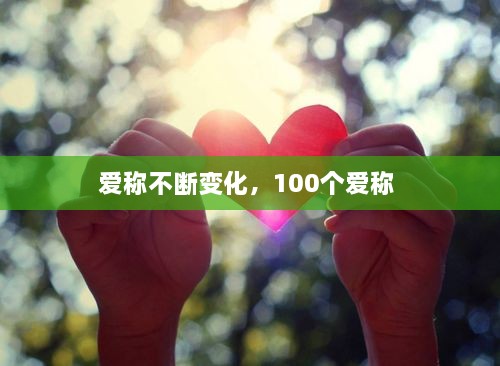 爱称不断变化，100个爱称 