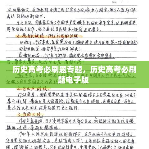 历史高考必刷题专题，历史高考必刷题电子版 